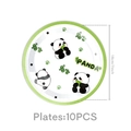 Set of 10 panda theme 7-inch paper plates for birthday party tableware decorations - Small Plates