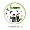 Detail of 9-inch disposable cartoon panda paper plates for birthday party decoration - Large Plates