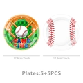 Detailansicht der 18cm Baseball-Party-Pappteller mit Game Time- und Ballmotiven für Kinder - 7 Zoll 10 Stück