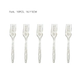 10-piece pack of silver glitter plastic party forks measuring 16.1x3cm for events - Clear Fork