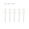 Set of 10 transparent plastic spoons with gold glitter for Thanksgiving party table decor - Clear Spoon