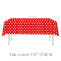 Red and white polka dot party tablecloth measuring 137x274cm for birthday decorations - Red Polka Dot Tablecloth