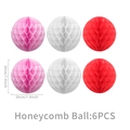 Set of 6 colorful 20cm honeycomb paper balls for cherry themed party decorations - Set of 6