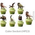 24-piece Jurassic dinosaur cupcake toppers set for kids birthday party decorations - Small Cupcake Toppers (T-Rex)