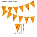 Close-up of orange dragon ball themed pennant banner set with dimensions 27.8x18.7cm - Bunting Flag