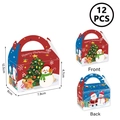 12er-Set Weihnachts-Süßigkeitenboxen mit Schneemann-Motiv und Größenangaben - Handheld Horn Stil (Weihnachten Horn Box)