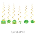 Detail von 6er Set grün-goldenen Abschlussfeier-Spiralen mit Congrats Grad Anhängern - Wirbel-Dekoration / 6er Set / Grün und Gold Abschluss