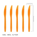 10-piece set of 16cm bright orange disposable plastic knives for party tableware decor - Orange Knife