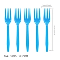 Blue plastic fork set of 10 pieces with diamond texture handle for party decoration - Blue Plastic Forks