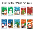 10er-Set Weihnachts-Mini-Spiralblöcke mit Motiven von Weihnachtsmann und Rentier - Spiralbindung / 10er Pack