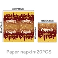Details von 20 Abschluss-Servietten 2026 mit goldenem Congrats GRAD Text und Doktorhut - Servietten - Weinrot Gold Abschluss / 20er Set