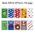 Set mit 10 Spiral-Notizbüchern im Baseball-Stil mit Sportmotiven und inspirierenden Zitaten - Baseball Notizbücher 10 Stück