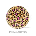 Piatti di carta usa e getta leopardati rosa e oro da 18 cm, set da 10 pezzi festa - Piatti da 7 Pollici