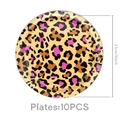 Piatti usa e getta leopardati rosa e oro da 23cm per compleanno, set da 10 pezzi - Piatti da 9 Pollici