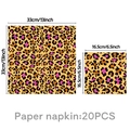 Tovaglioli di carta con stampa leopardata rosa e oro, 20 pezzi per festa di compleanno - Tovaglioli