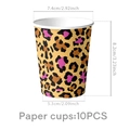 Set di 10 bicchieri di carta usa e getta leopardati oro rosa per feste di compleanno - Bicchiere di carta