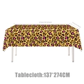 Pink and gold leopard print rectangular tablecloth for birthday party decoration 137x274cm - Tablecloth