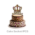 Pink and gold leopard print Happy Birthday cake topper for first birthday party decor - Large Cake Topper