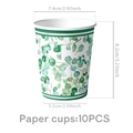 Dimensions détaillées des gobelets en papier eucalyptus avec mesures de diamètre et hauteur - Gobelet en Papier (Feuille d'Eucalyptus)