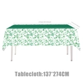 Nappe eucalyptus imperméable 137x274cm avec bordure de feuilles pour décoration - Nappe 137x274cm (Feuille d'Eucalyptus)