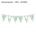 Bannière de fanions feuilles d'eucalyptus, lot de 12 pièces, taille 20x29cm par pièce - Bannière Fanion (Feuille d'Eucalyptus)
