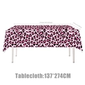 Nappe imprimé léopard rose pour décoration d'anniversaire, taille 137x274cm - Nappes / 1 Pièce / 137x274cm