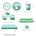 Detailed set of golf themed birthday party tableware with plates cups and banner - Tableware 6-Piece Set