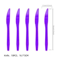 Purple disposable plastic knives for Day of the Dead party set, pack of 10 pieces - Purple Knives 10PCS