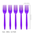 Pack of 10 purple disposable plastic forks for Day of the Dead themed parties - Purple Forks 10PCS