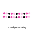 Guirlande de disques en papier rose et noir pour décoration de fête d'anniversaire - Guirlande à Points / 1 Pièce