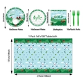 Golf-Thema Party-Geschirrset mit Tellern, Servietten, Gabeln und Tischdecke im Set - Geschirr 5-teilig 51pcs (7-Zoll 10 + 9-Zoll 10 + Serviette 20 + Gabel 10 + Tischdecke 1)