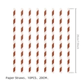 Brown and white striped disposable paper straws for Day of the Dead party supplies 10pcs - Brown Straws 10PCS