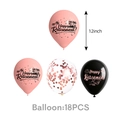 Detail of 12-inch rose gold and black Happy Retirement balloons with 18pcs set specification - Balloons 18PCS