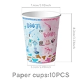 Détail de gobelets en carton thème denim pour baby shower avec imprimé Boots or Bows - Tasse en papier