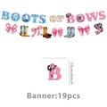 Détail de la bannière Boots or Bows pailletée avec lettres de 15 cm pour fête de naissance - Bannière