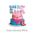Détail de décoration de gâteau Boots or Bows pour fête de révélation du sexe de bébé - Grand Cake Topper