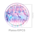Χάρτινα πιάτα 9 ιντσών με κείμενο Happy Birthday και μουσικό θέμα για πάρτι γενεθλίων - 9 Ιντσών 10 Τεμάχια