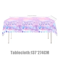 Nappe de fête galaxie rose et violette avec silhouettes artistiques 137x274cm - Nappe 137*274cm