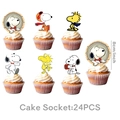 24-piece set of cartoon character cake toppers with 8cm height for party decorations - Small Cupcake Toppers: 24 Pcs
