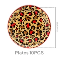Set di 10 piatti di carta con stampa leopardata rossa da 23cm per decorazioni da festa - Piatti di carta grandi