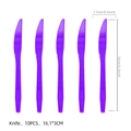 Set of 10 purple plastic knives with diamond texture handles for birthday parties - Purple Knives (10 Pack)