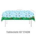 Golf theme birthday party tablecloth measuring 137x274 cm with cartoon sport prints - Theme Tablecloth (137*274cm)