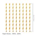 Set of 10 orange and white striped paper straws for Betty Boop birthday party decor - Orange and White Striped Paper Straws / Pack of 10