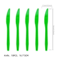 Set of 10 green plastic knives for golf themed birthday party tableware decorations - Green Plastic Knives (Pack of 10)