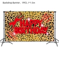 Betty doll red leopard print happy birthday backdrop for party decor 1x1.5m - Party Decoration Backdrop / 1.5*1m