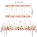 Rechteckige Tischdecke mit Blumen und Schmetterlingen, 274x137 cm für Geburtstage - Blumen Tischdecke / 137*274cm