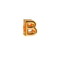 Ciondolo lettera B 3D dorata per gioielli fai-da-te, perla in metallo lucido oro 18K - Oro / Lettera B