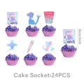 Lot de 24 décorations de gâteau thème Kpop avec silhouettes colorées pour fête d'anniversaire - Petits Toppers de Gâteau 24 Pièces