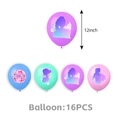 Lot de 16 ballons Kpop de 12 pouces en bleu, vert, violet et rose pour anniversaire - Ballons en Latex 16 Pièces