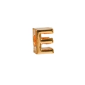 Ciondolo a lettera E in oro lucido con foro laterale per braccialetti fai-da-te - Oro / Lettera E